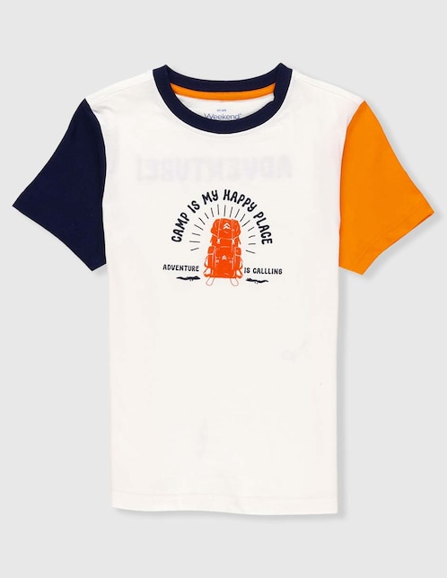 Playera Weekend manga corta para niño