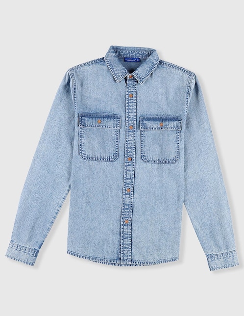 Camisa casual de algodón manga larga para niño 1