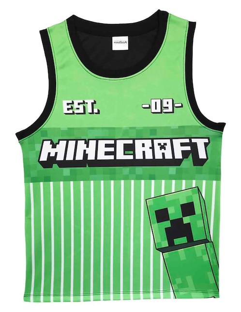 Playera Minecraft sin manga para niño