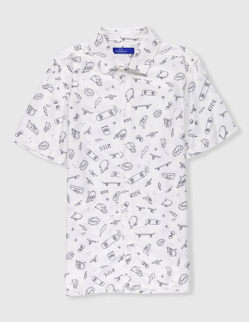 Camisa casual de algodón manga corta para niño 1