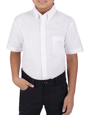 Camisa Casual Yale De Algodón Manga Corta Para Niño