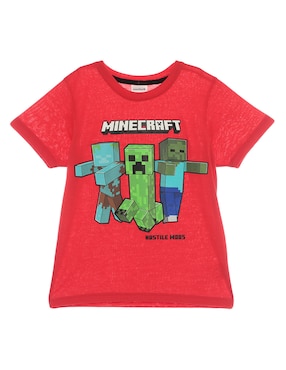 Playera Minecraft Manga Corta Para Niño