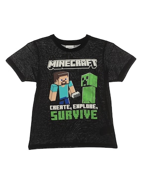 Playera Minecraft Manga Corta Para Niño