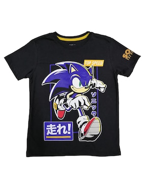 Playera Sonic Manga Corta Para Niño