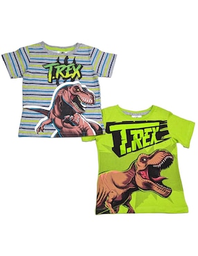 Set Playera Jurassic World Manga Corta Para Niño