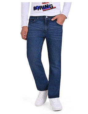 Jeans Slim Yale Lavado Medio Para Niño