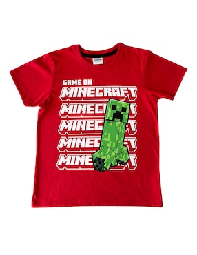 Playera Minecraf Manga Corta Para Niño