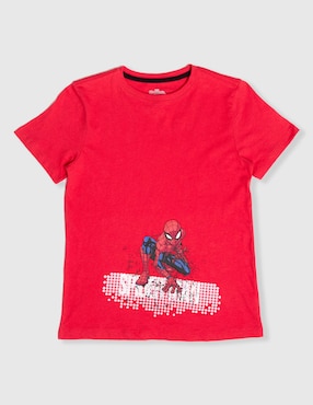 Playera Disney DTR Spider-Man Marvel manga corta para niño