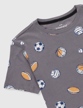 Playera Weekend manga corta para niño