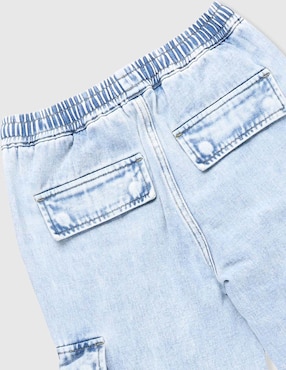 Jeans cargo amplio Weekend lavado claro para niña