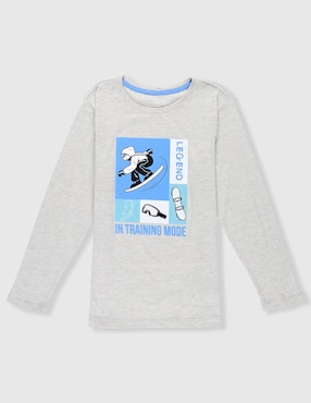Playera Weekend manga larga para niño