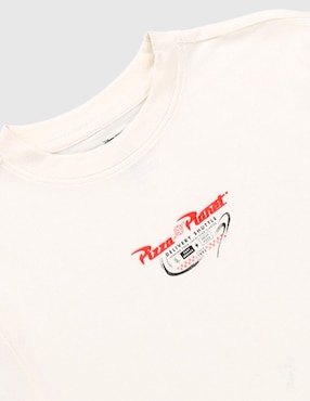 Playera Marvel Dtr Pizza Planeta manga corta para