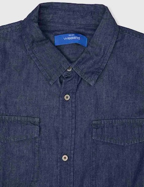 Camisa casual Weekend de mezclilla manga corta para niño