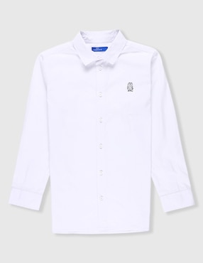 Camisa de vestir Weekend de algodón manga larga para niño