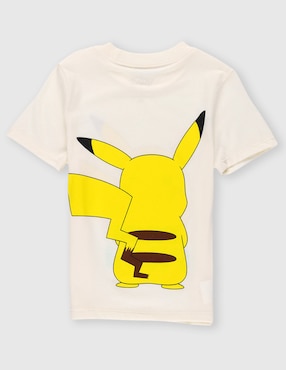 Playera Optima Pikachu Pokémon manga corta para niño