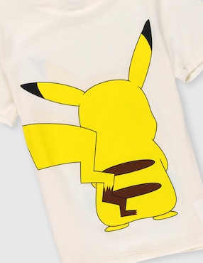 Playera Optima Pikachu Pokémon manga corta para niño
