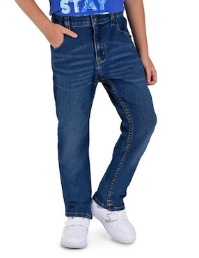 Jeans slim Yale 212373641 lavado whisker para niño