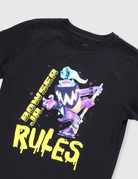 Playera Nintendo Bowser Jr. Super Mario Bros manga corta para niño