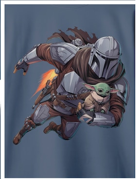 Playera Star Wars Din Djarin y Grogu manga corta para niño