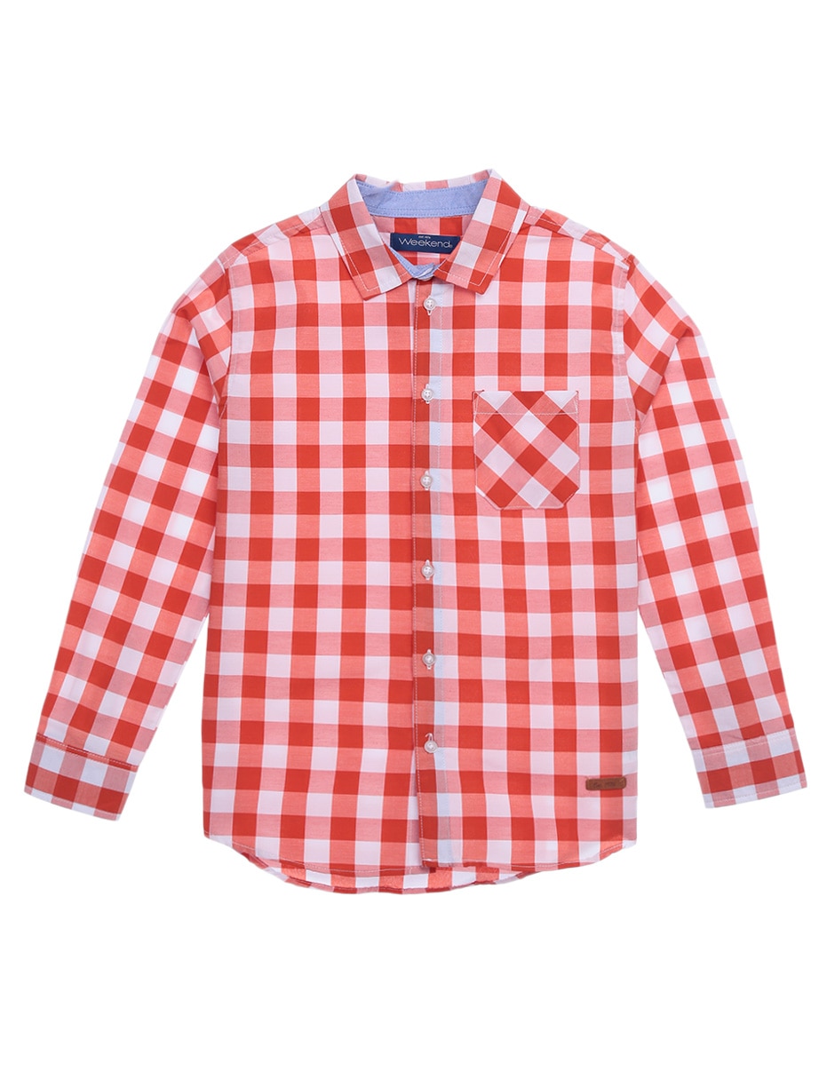 Camisa casual de algodón manga larga para niño 1