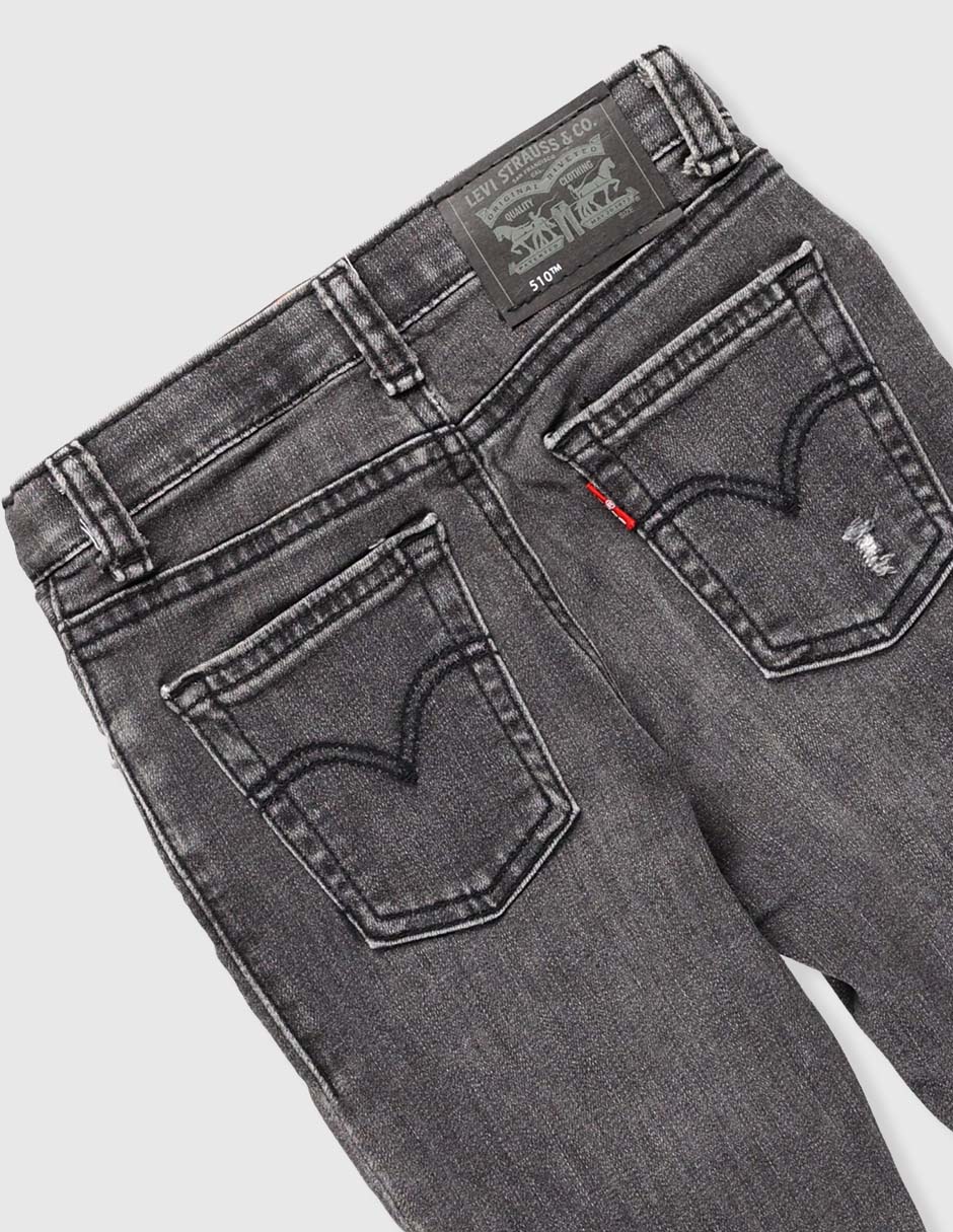 Jeans straight 510 lavado destruido para niño 4