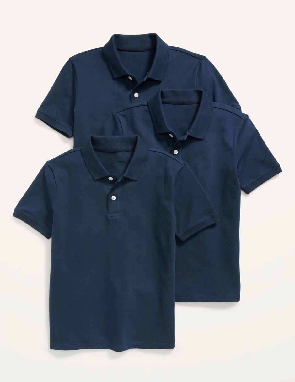Set playera tipo polo de algodón para niño Set playera tipo polo de algodón para niño