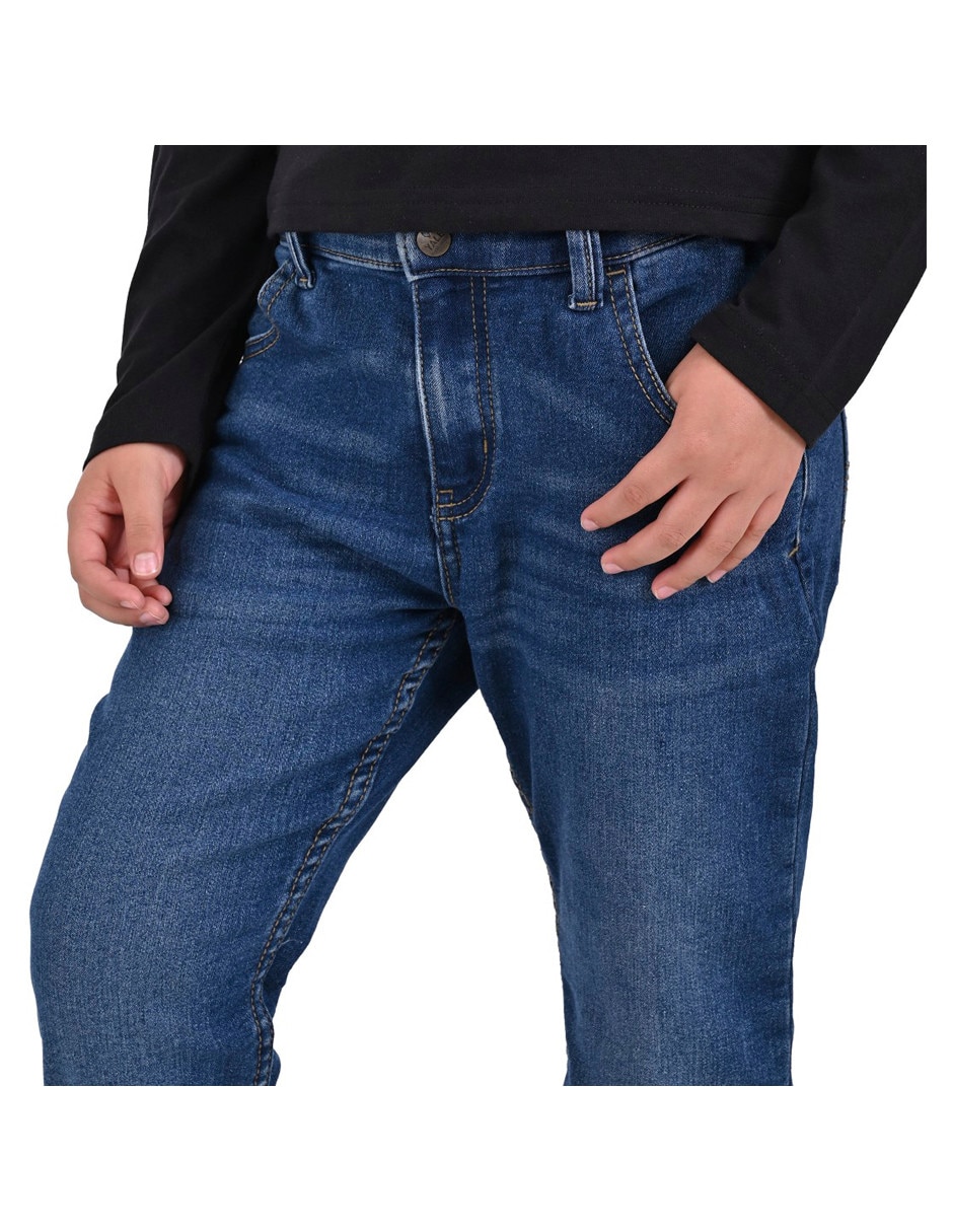 Jeans slim lavado medio para niño 3