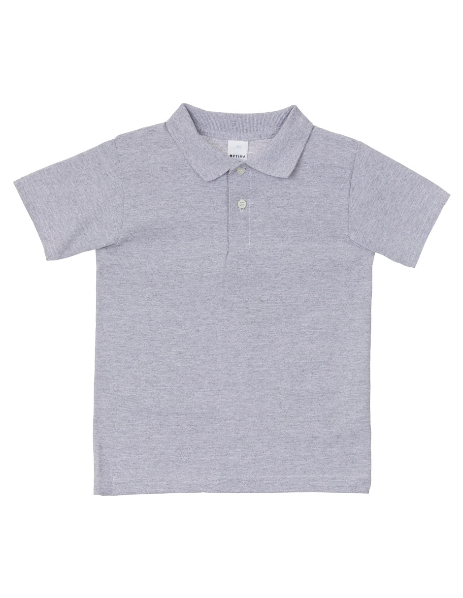 Playera Gris Jaspe Optima Playera Tipo Polo Optima De Algodón Para