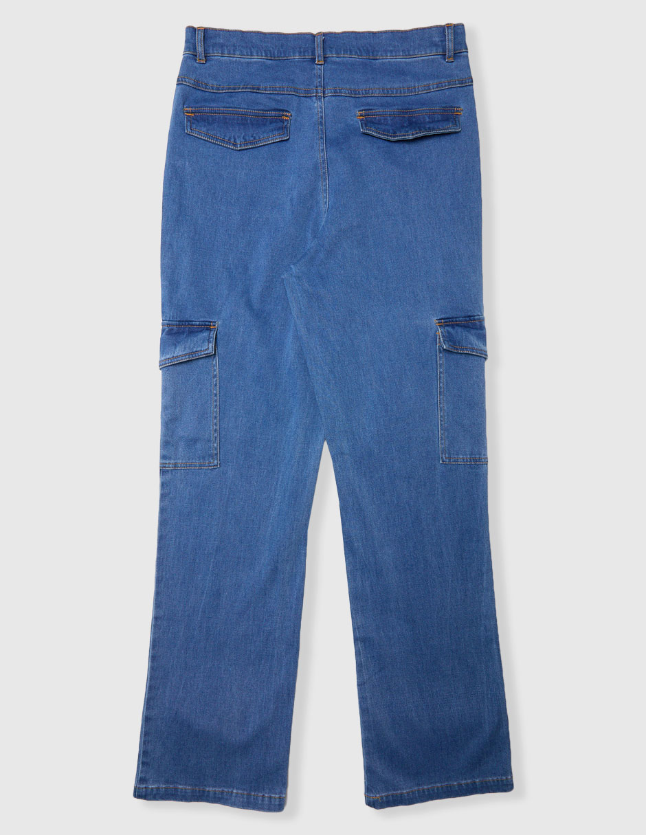 Jeans cargo straight deslavado para niño 2