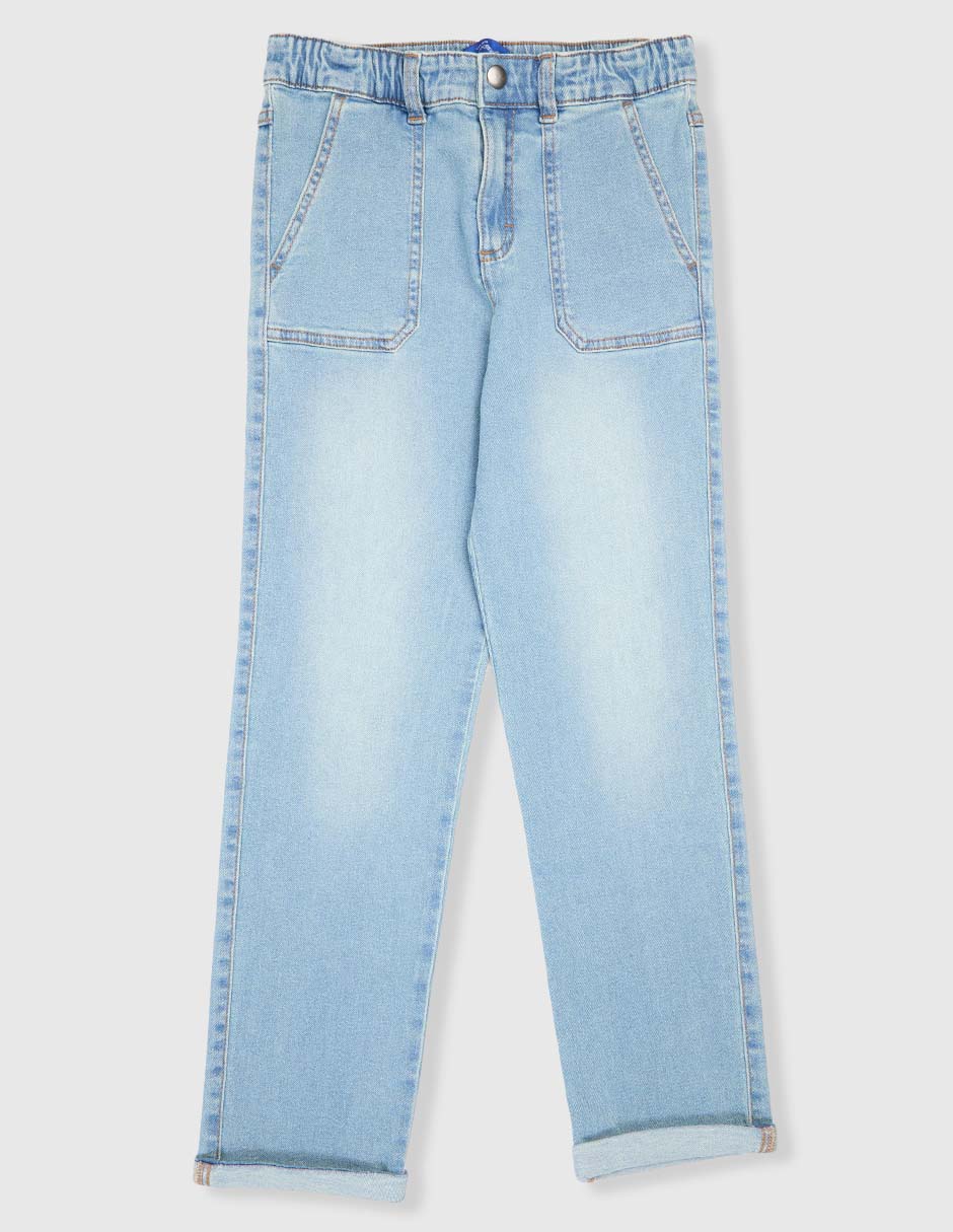 Jeans straight deslavado para niño Jeans straight deslavado para niño