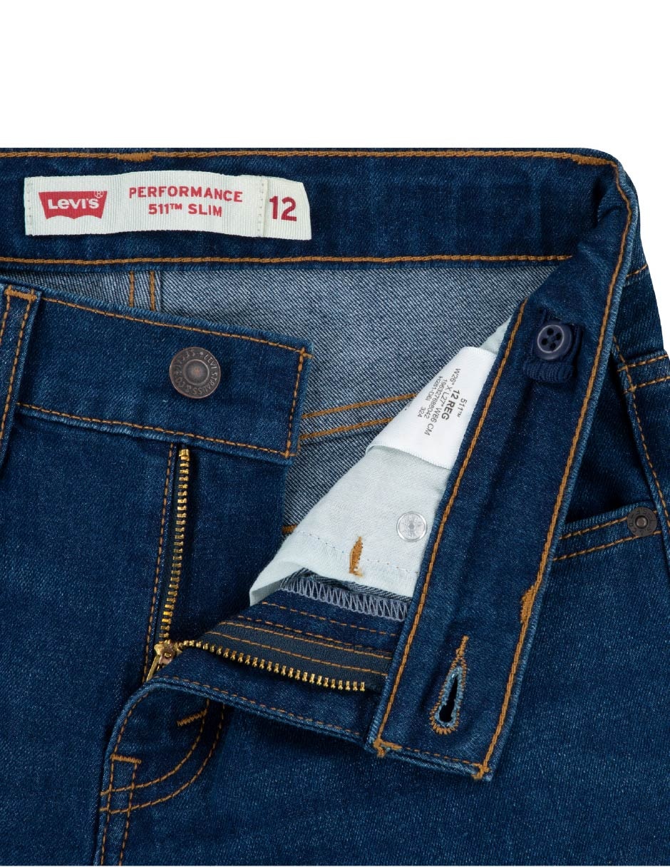 Jeans straight lavado obscuro para niño 4