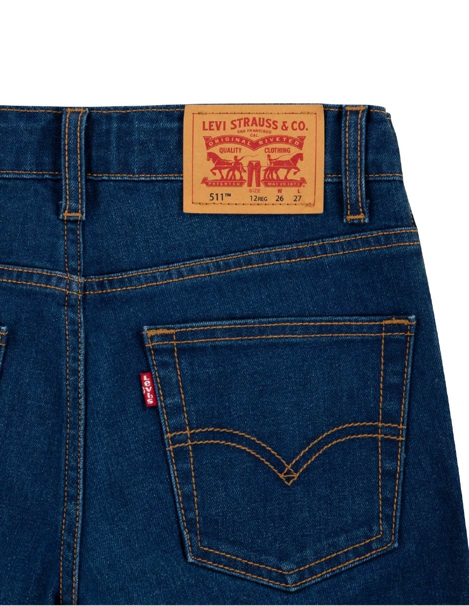 Jeans straight lavado obscuro para niño 5