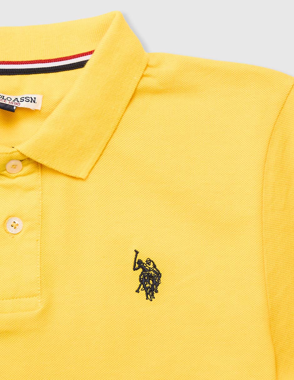 Playera tipo polo de algodón para niño