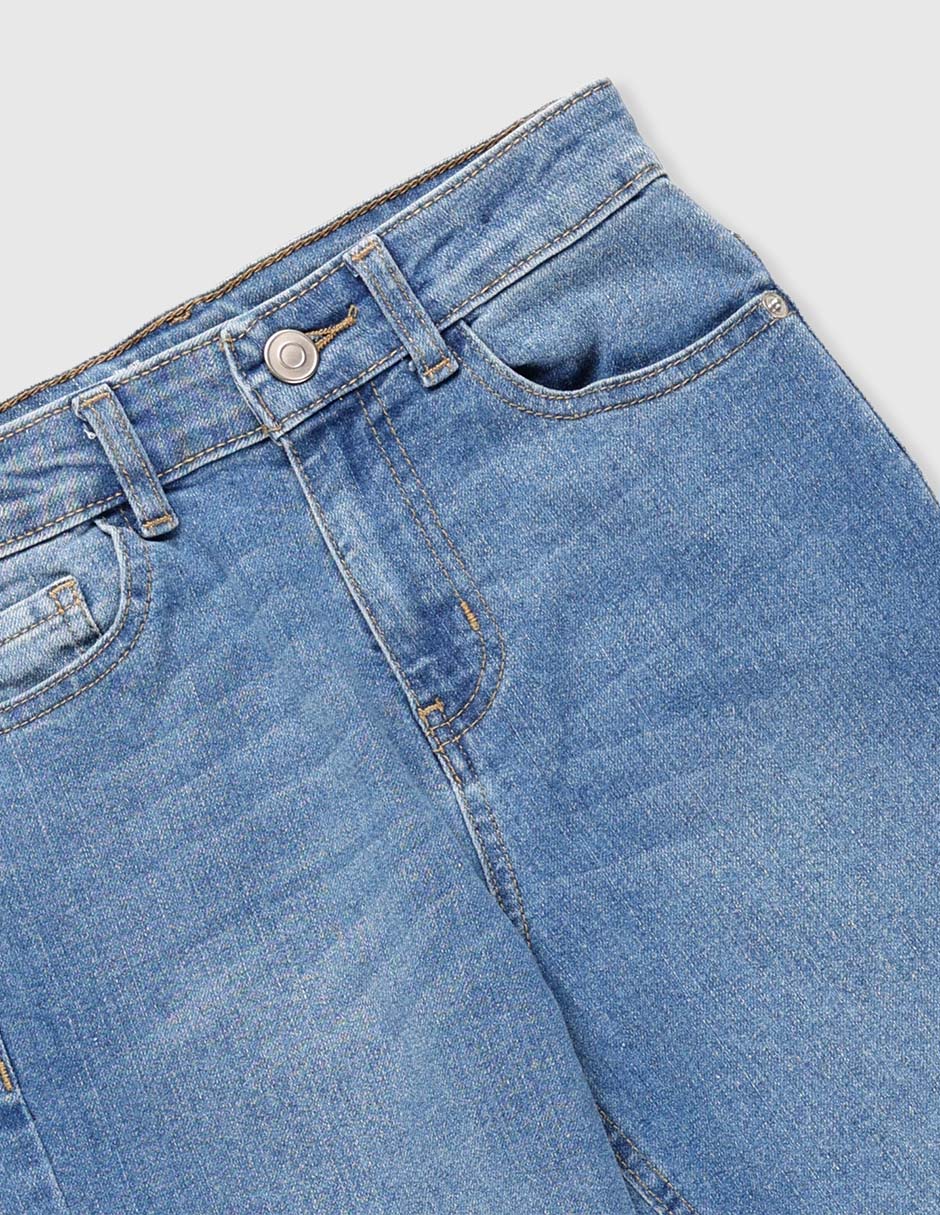 Jeans flare lavado claro para niña 3