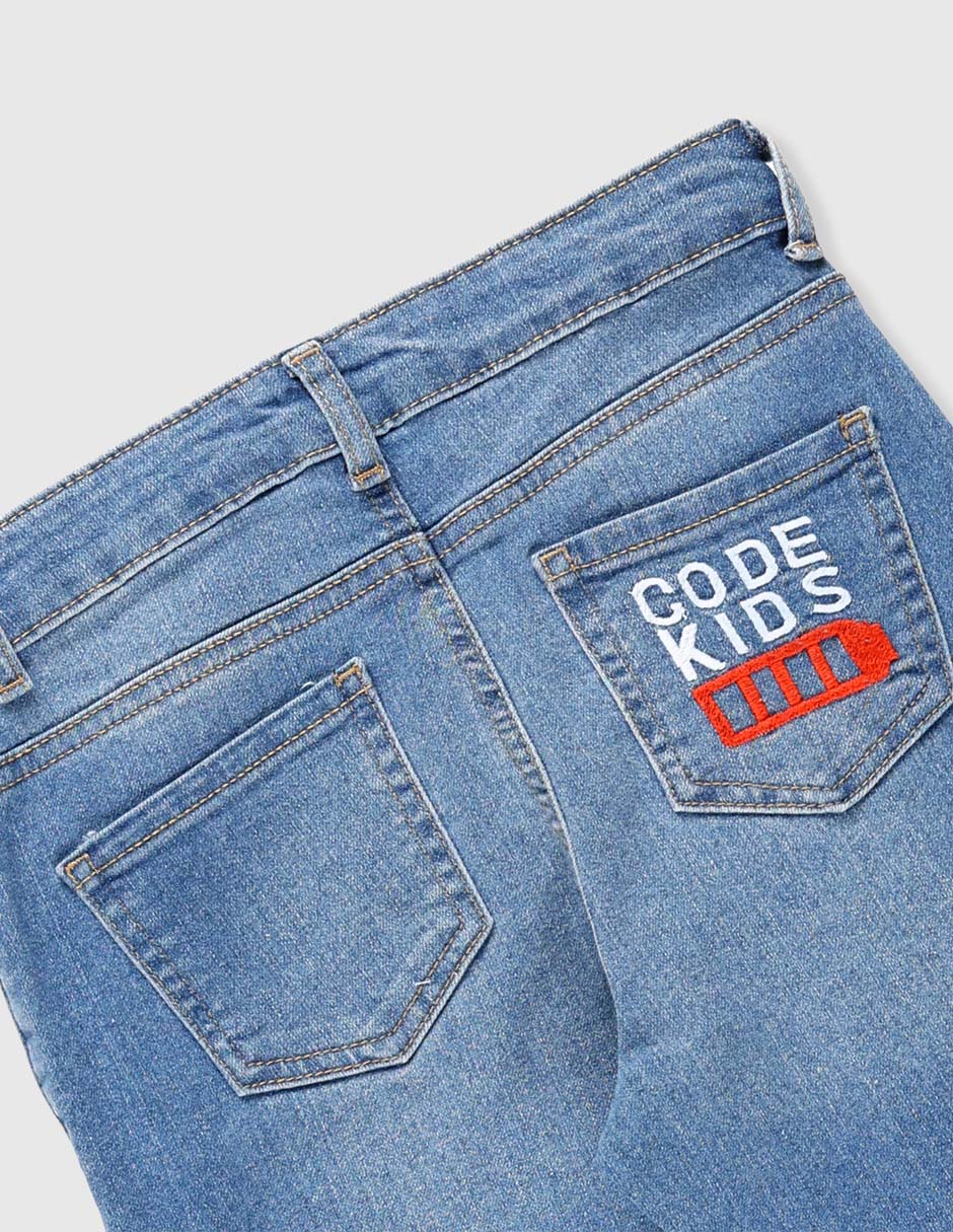 Jeans flare lavado claro para niña 4