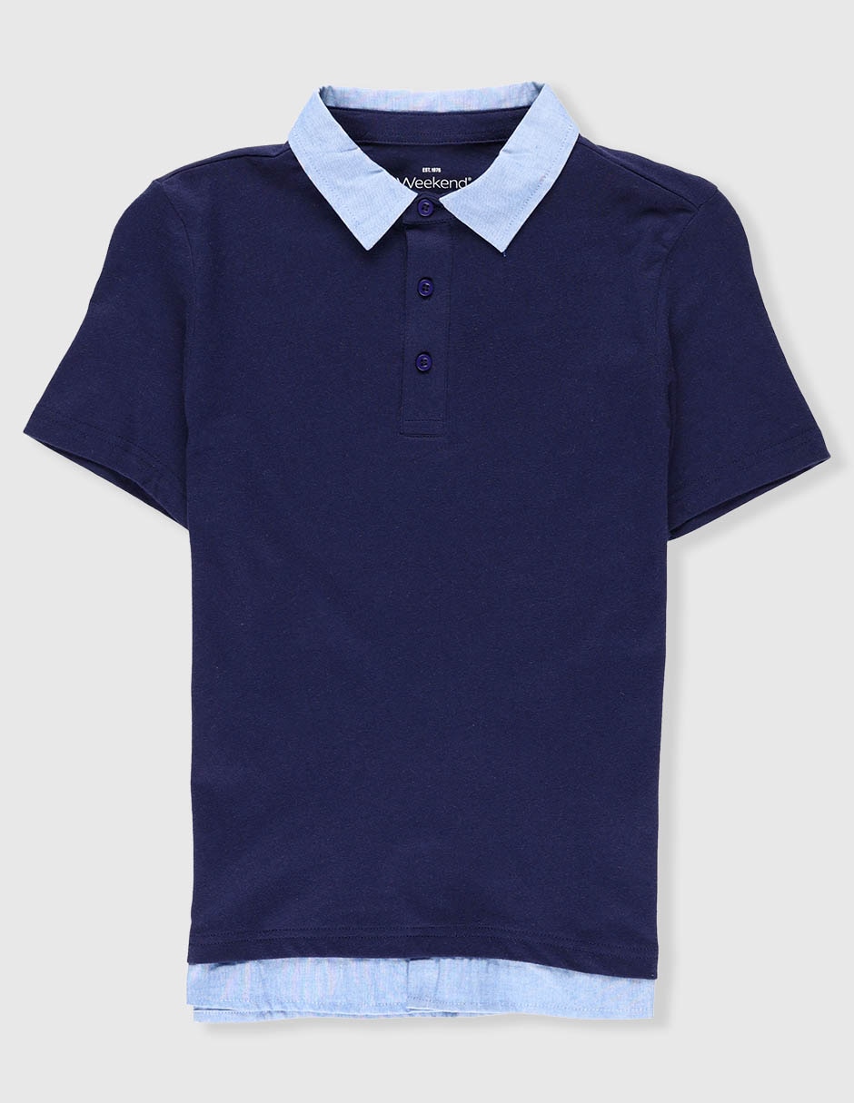 Playera tipo polo de algodón para niño Playera tipo polo de algodón para niño