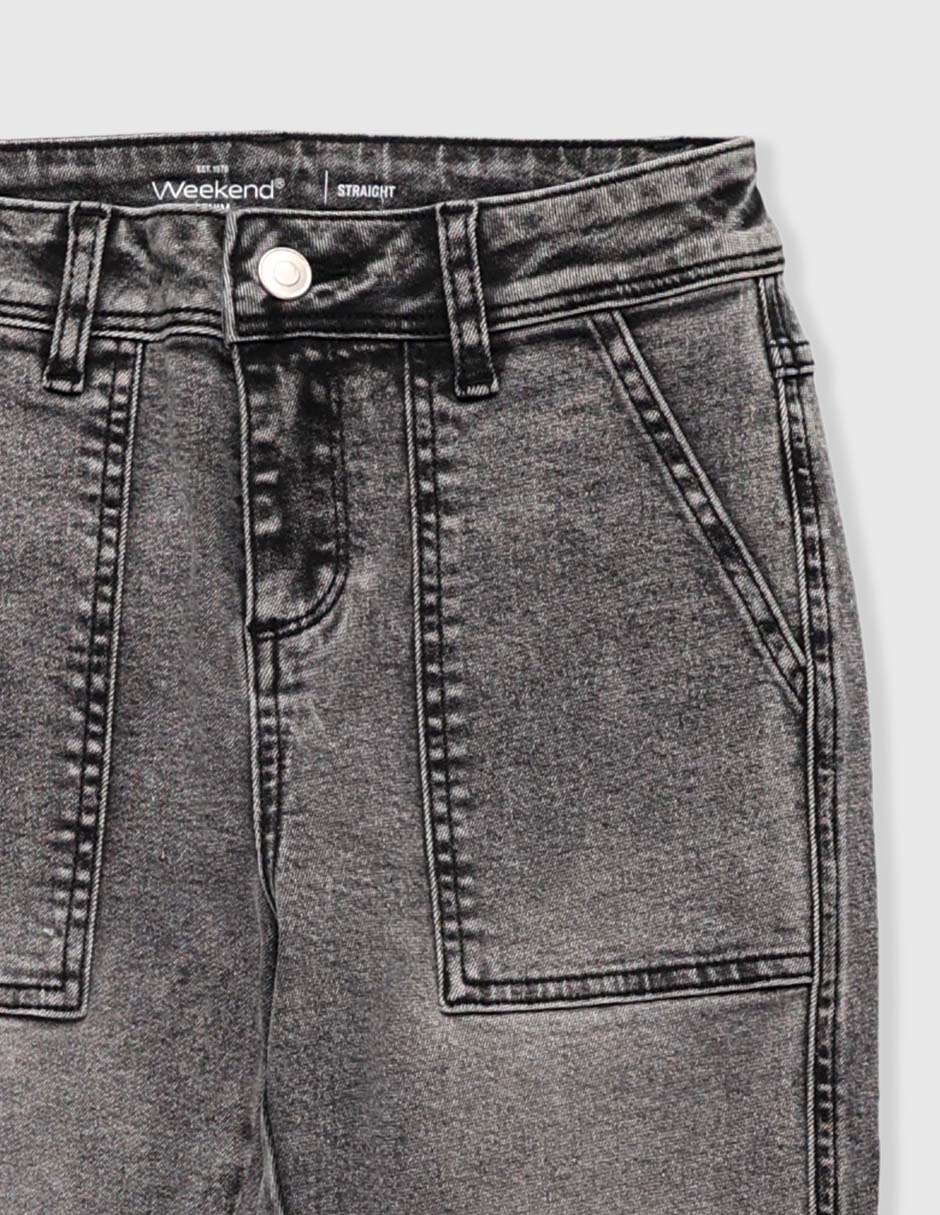 Jeans straight deslavado para niña 3