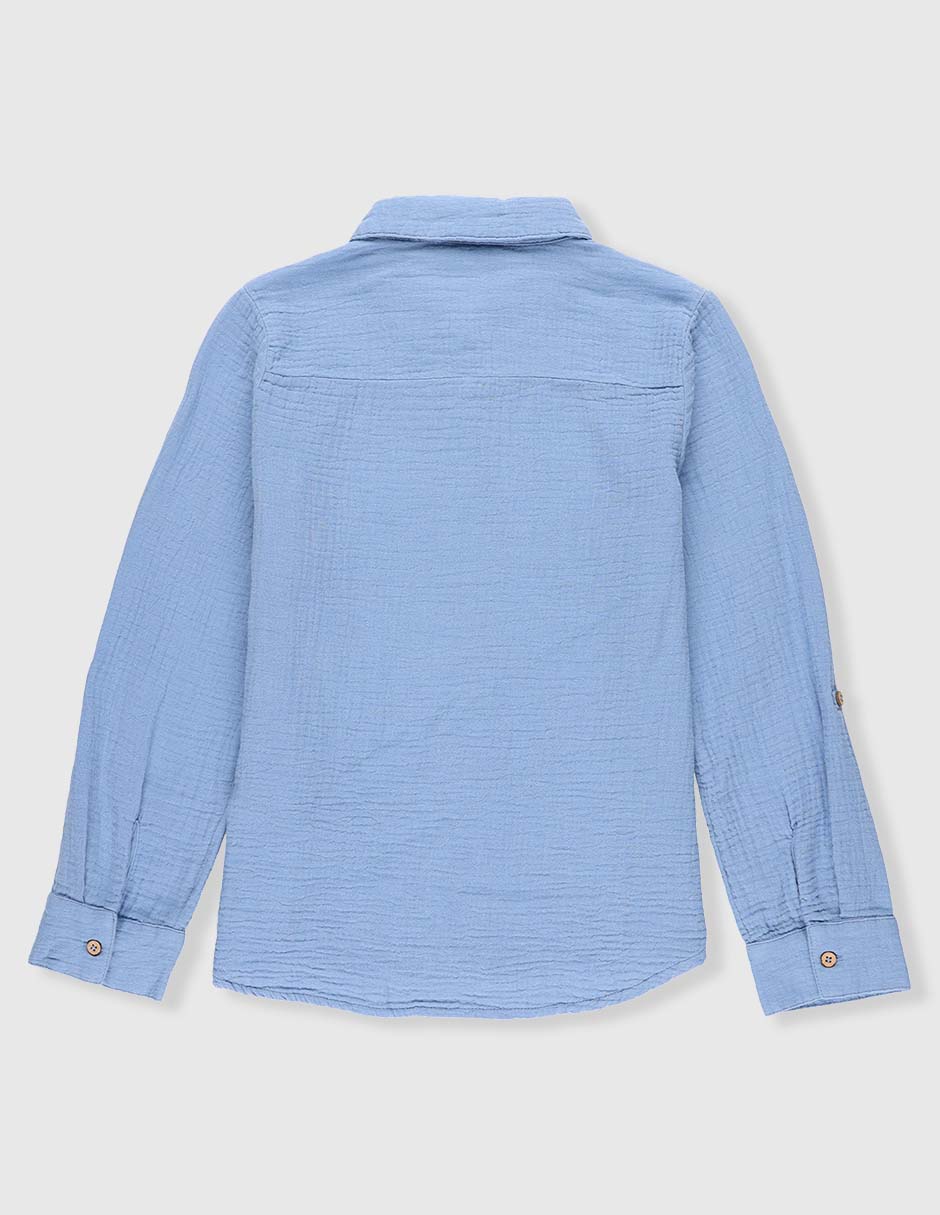 Camisa casual de algodón manga larga para niño 2