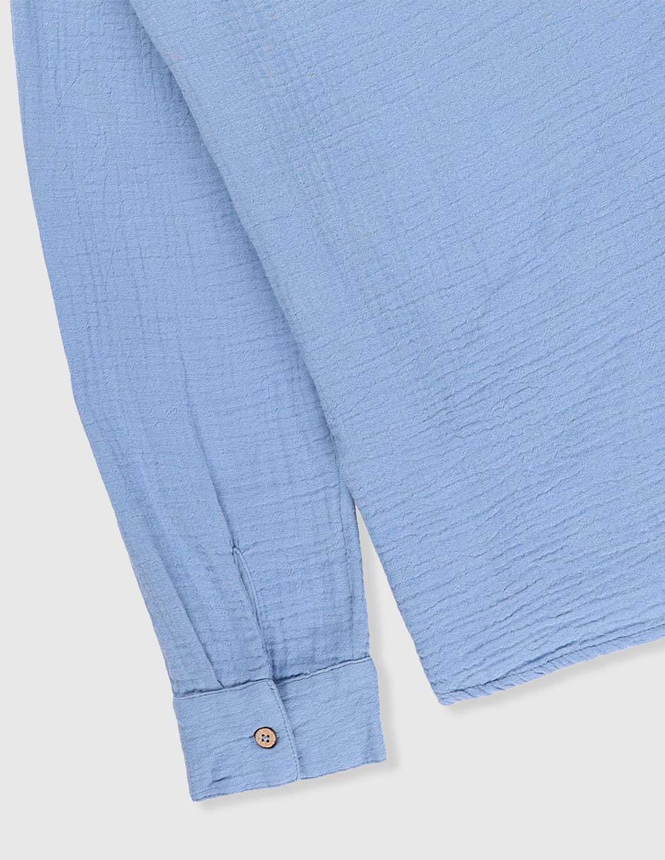 Camisa casual de algodón manga larga para niño 4