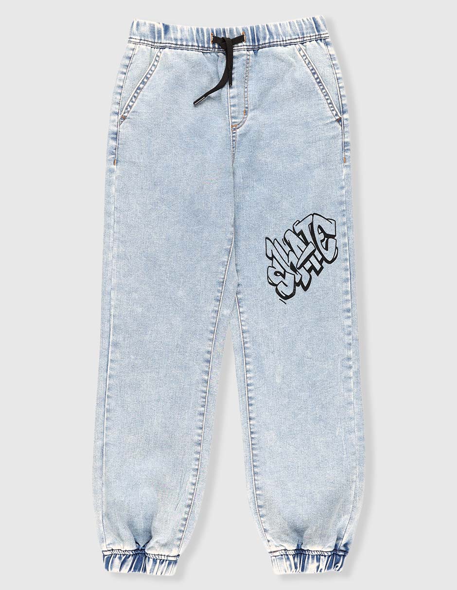 Jeans jogger straight deslavado para niño Jeans jogger straight deslavado para niño