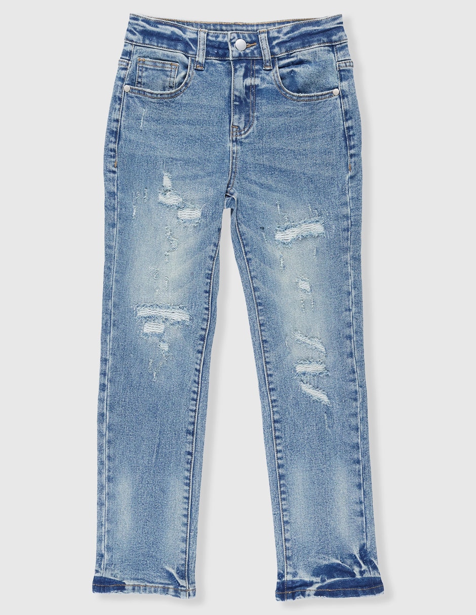 Jeans straight deslavado para niño Jeans straight deslavado para niño