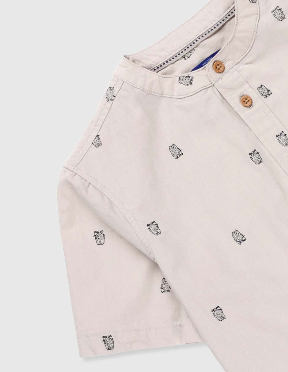 Camisa casual de algodón manga corta para niño 4