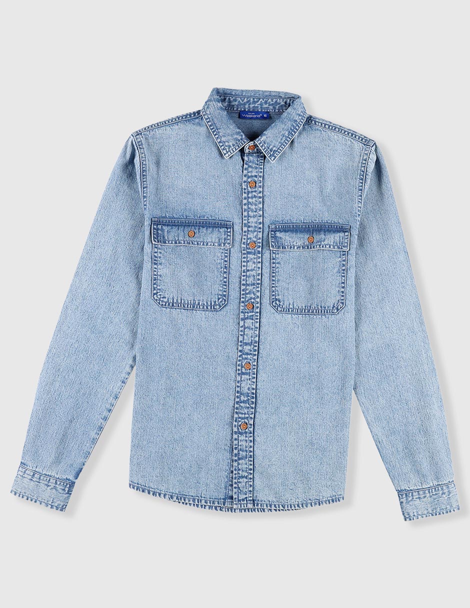 Camisa casual de algodón manga larga para niño Camisa casual de algodón manga larga para niño