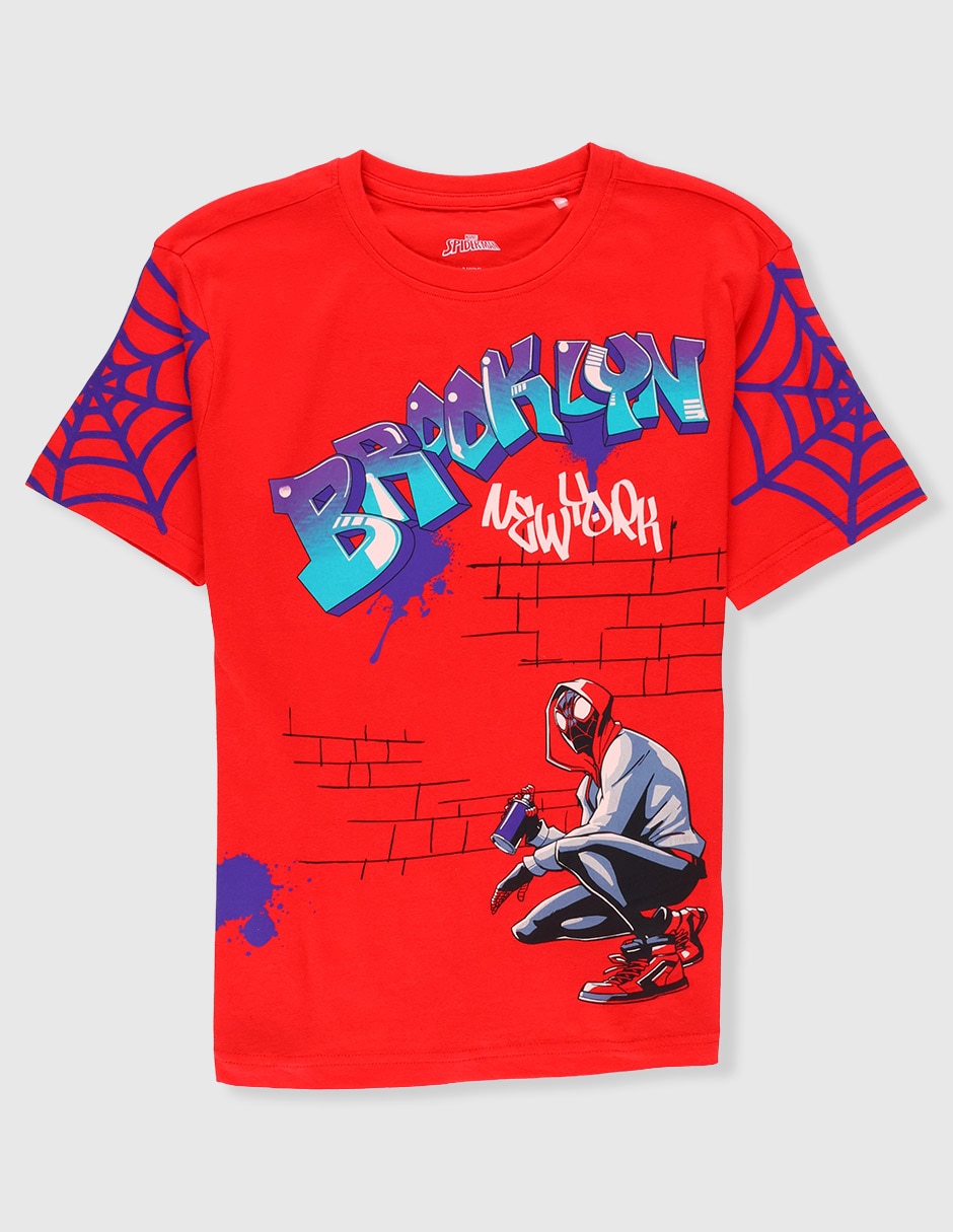 Playera Spider Man Miles Morales manga corta para niño