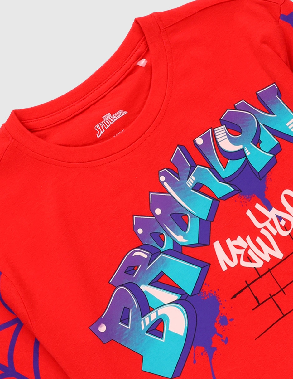 Playera Spider Man Miles Morales manga corta para niño 4