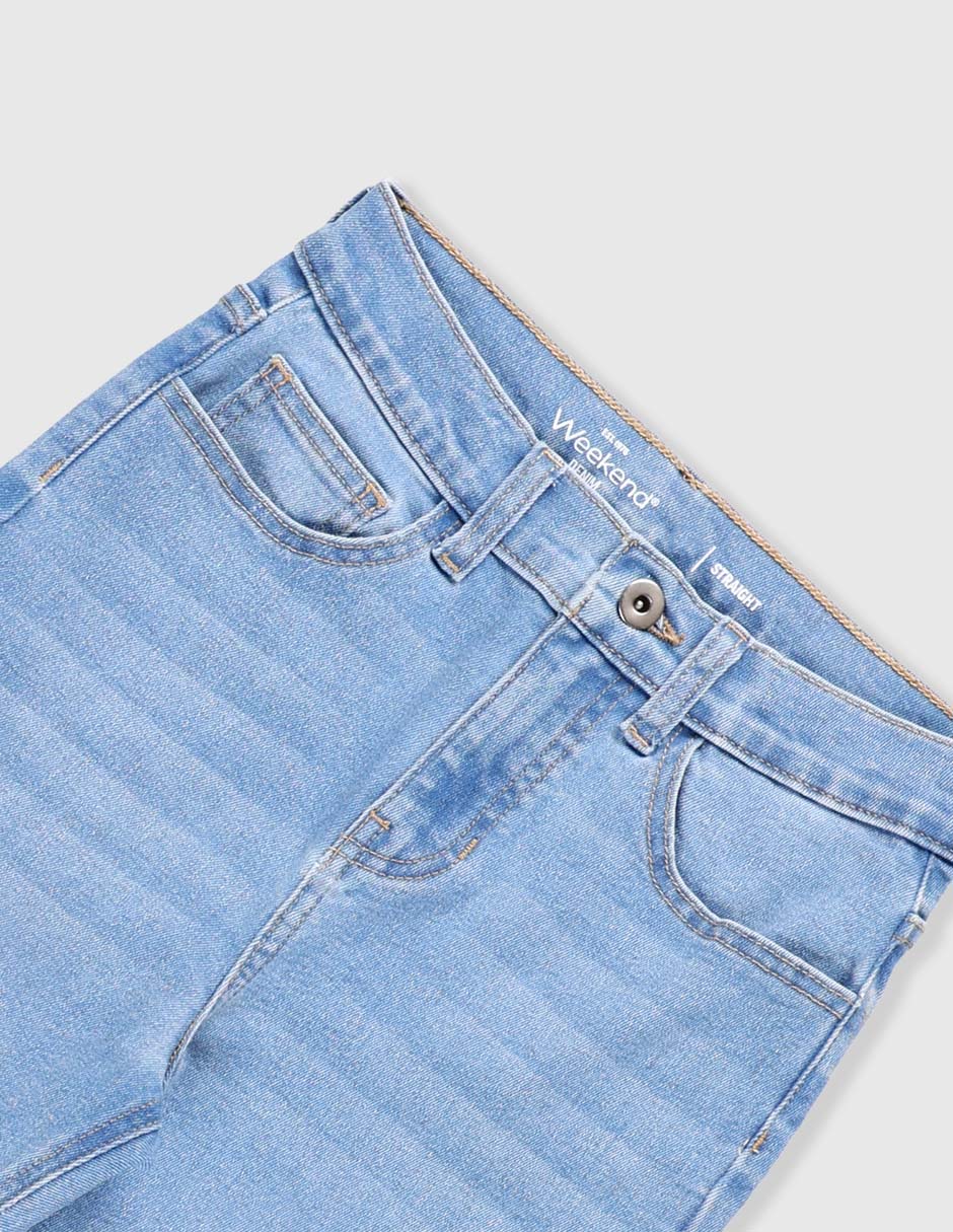 Jeans straight lavado stone wash para niño 3