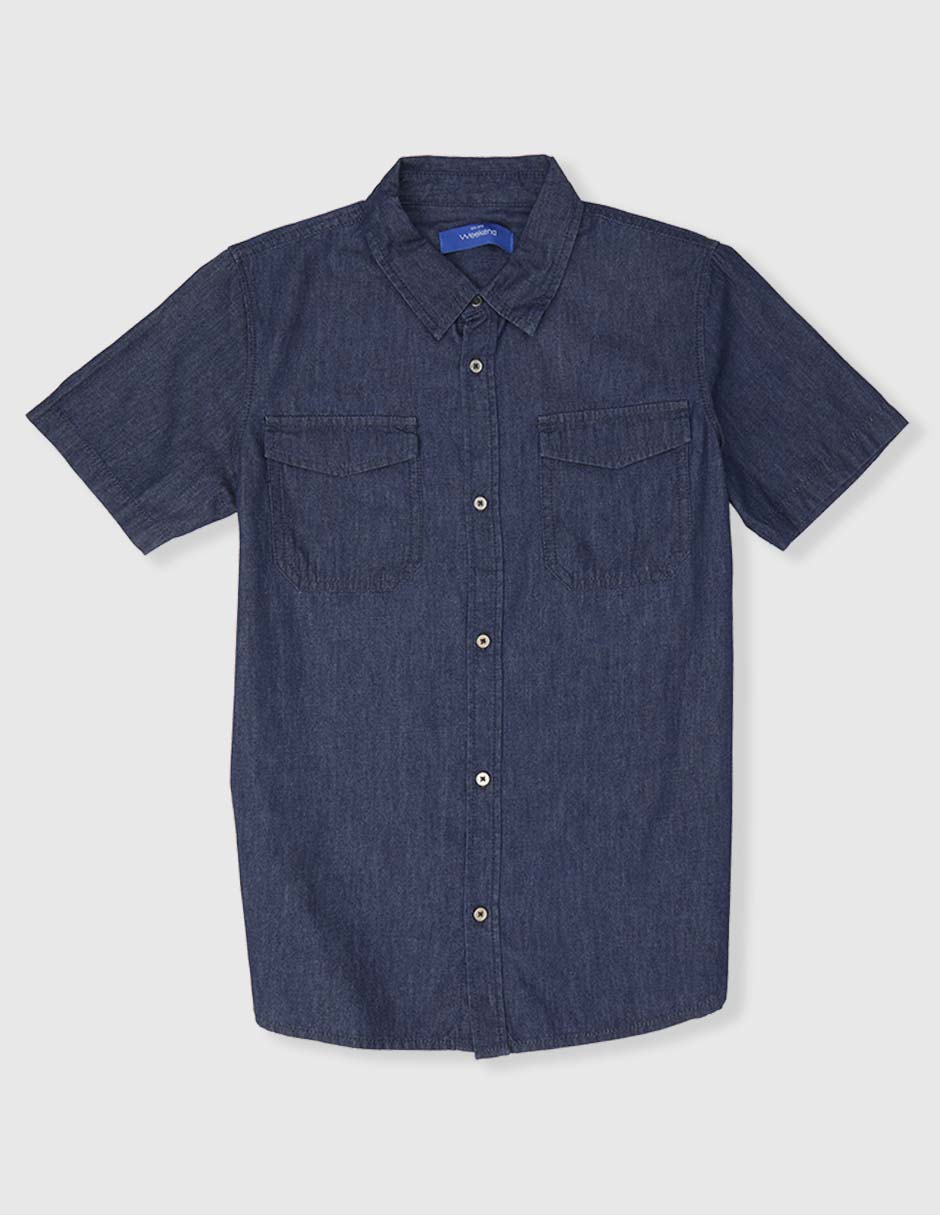 Camisa casual de algodón manga corta para niño Camisa casual de algodón manga corta para niño
