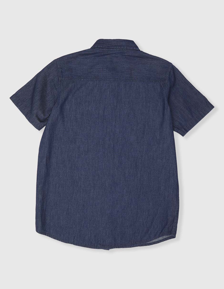 Camisa casual de mezclilla manga corta para niño 2