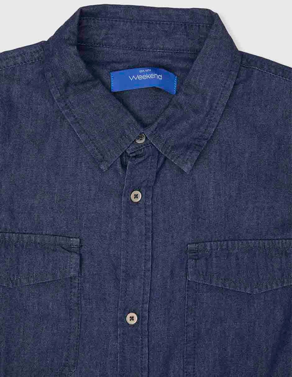 Camisa casual de mezclilla manga corta para niño 3