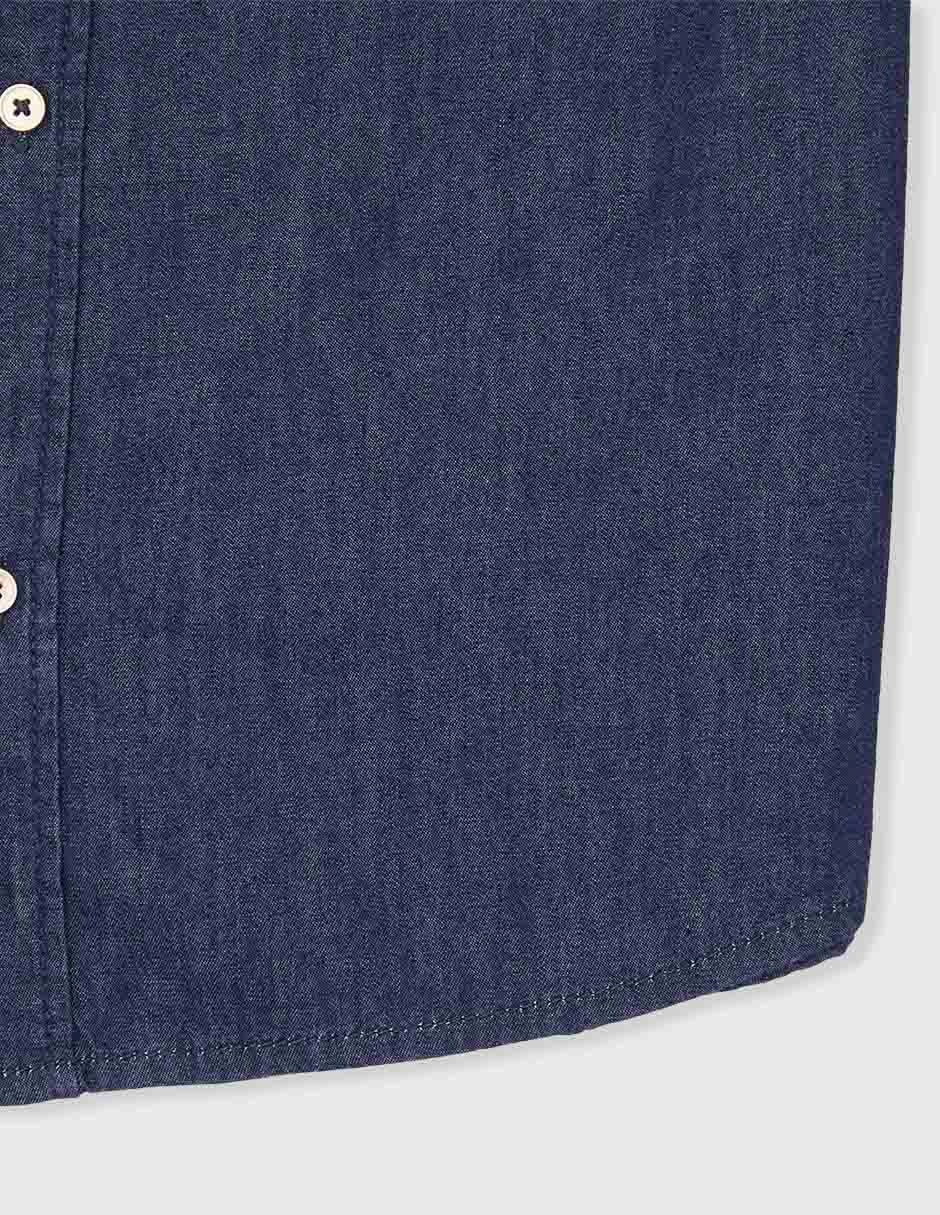 Camisa casual de mezclilla manga corta para niño 4